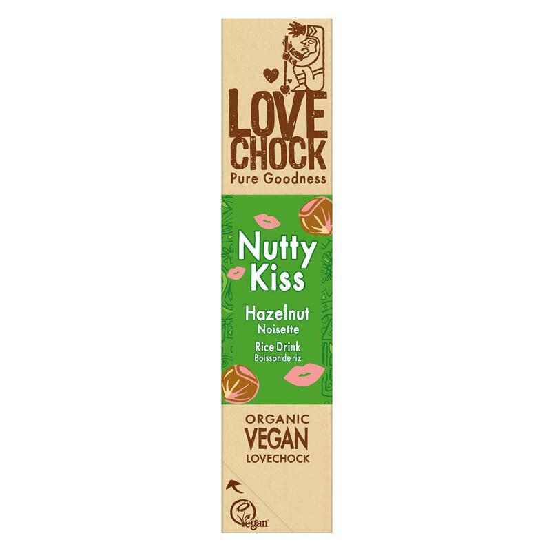 Chocolade Repen Nutty kiss hazelnut van Lovechock, 12 x 40 g