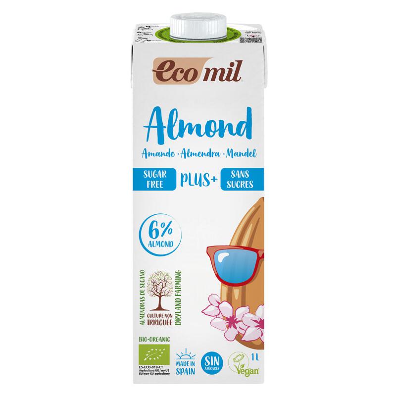 Amandeldrank plus ongezoet van Ecomil, 6 x 1 l