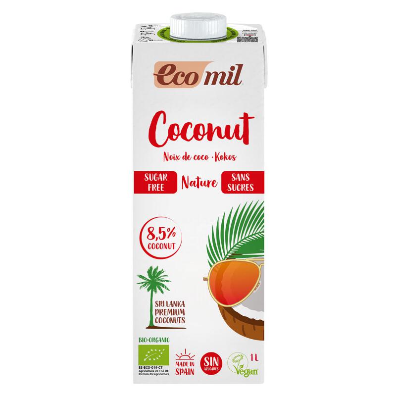 Kokosdrank ongezoet van Ecomil, 6 x 1 l