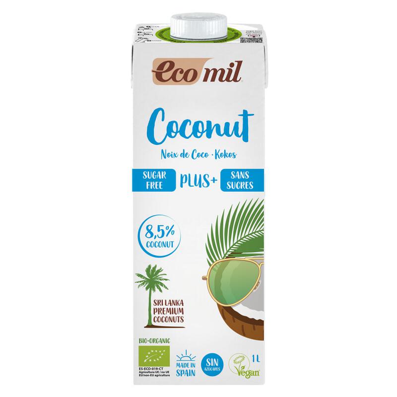 Kokosdrank plus ongezoet van Ecomil, 6 x 1 l