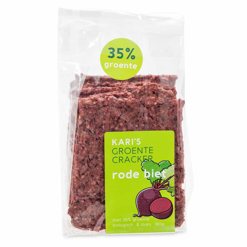 Groentecracker rode biet van Kari`s Crackers, 6 x 180 g