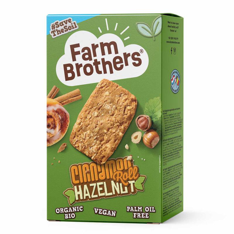 Hazelnoot kaneel koekjes van Farm Brothers, 6 x 135 g