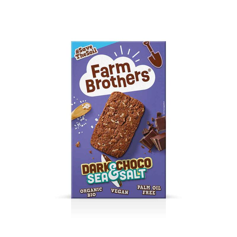 Chocolade zeezout koekjes van Farm Brothers, 6 x 135 g