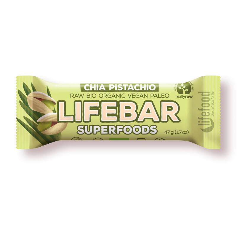 Lifebar chia pistachio van Lifefood, 15 x 47 g