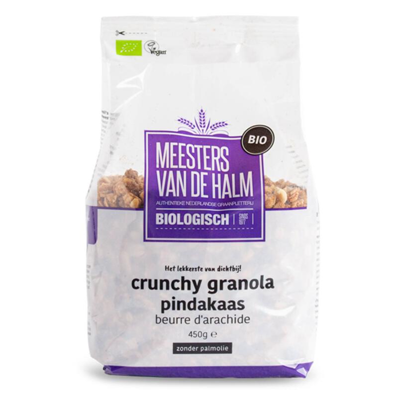 Crunchy granola pindakaas van De Halm, 6 x 450 g