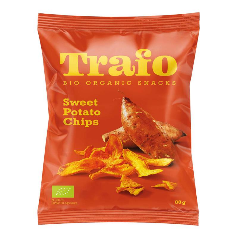 Zoete aardappel chips van Trafo, 6 x 80 g