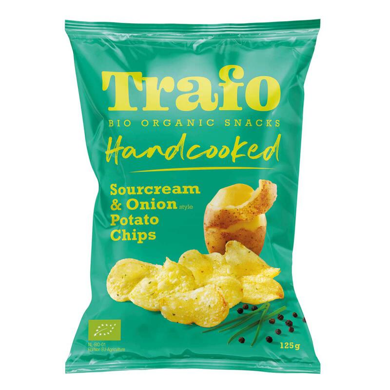 Handcooked chips sourcream + onion van Trafo, 10 x 125 g