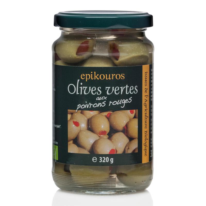 Olijven groen paprika van Epikouros, 6 x 320 g