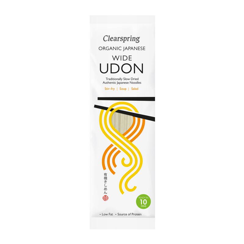 Wide udon noodles van Clearspring, 12 x 200 g