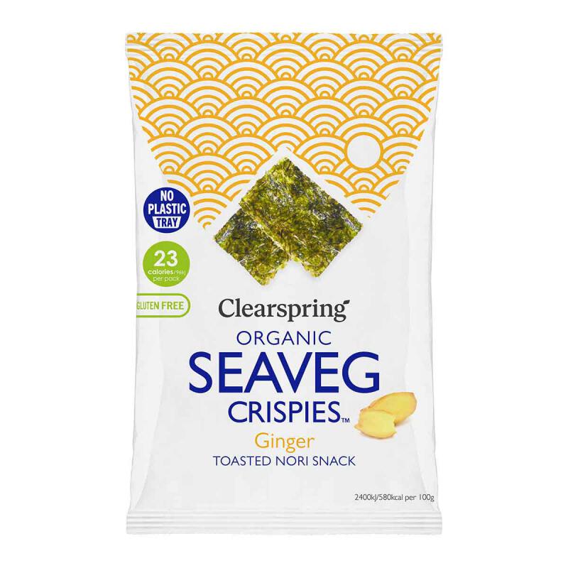 Seaveg crispies ginger van Clearspring, 20 x 4 g