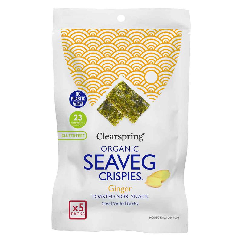Seaveg crisp ginger multi van Clearspring, 6 x 5 stk