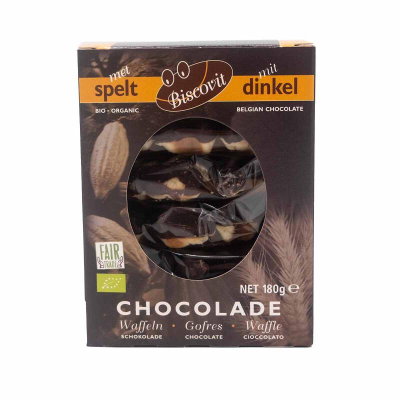 Speltwafel chocolade van Biscovit, 16 x 180 g