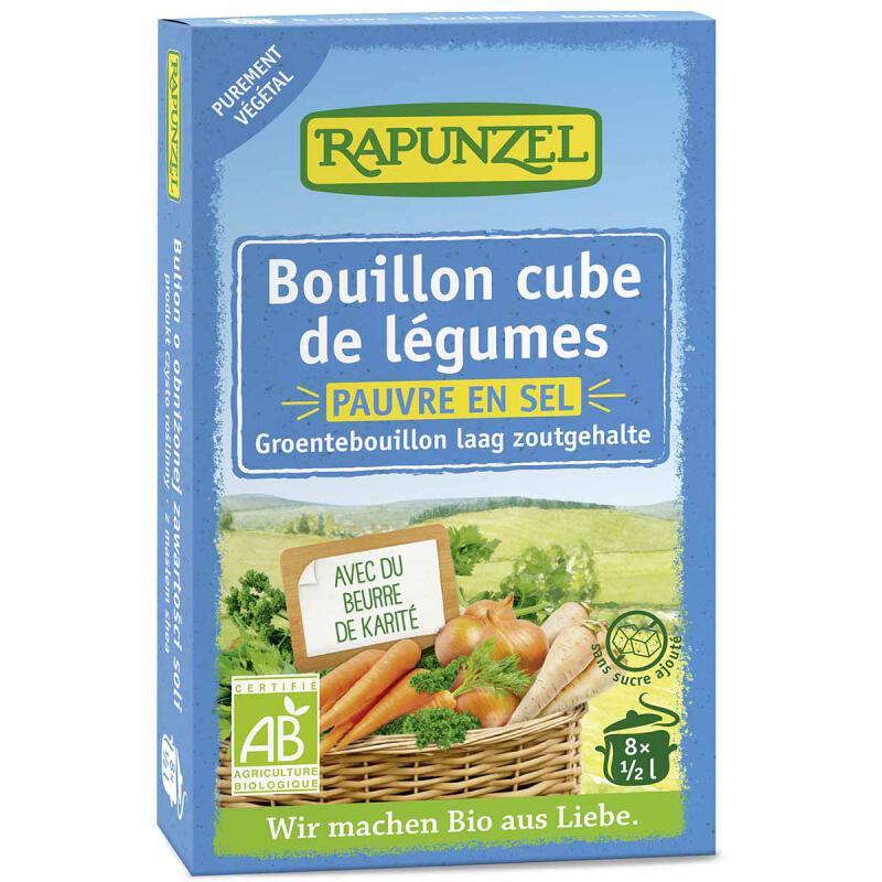 Groentebouillonblokjes laag in zout van Rapunzel, 15 x 8 stk