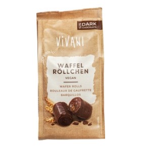 Wafelrolletjes puur van Vivani, 6 x 125 g