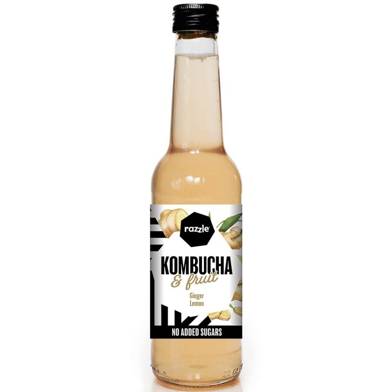 Kombucha gember citroen van Razzle, 8 x 275 ml