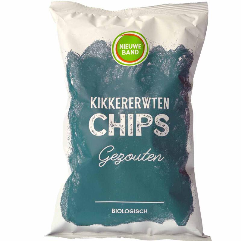 Kikkererwtenchips zeezout van De Nieuwe Band, 6 x 75 g
