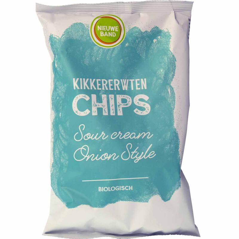 Kikkererwtenchips sour cream onion style van De Nieuwe Band, 6 x
