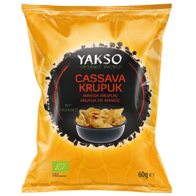 Krupuk cassave vegan van Yakso, 6 x 60 g