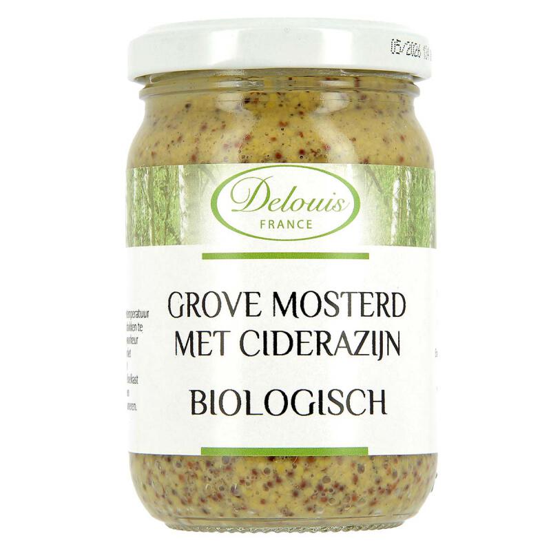 Mosterd ciderazijn - grof van Delouis, 6 x 180 g