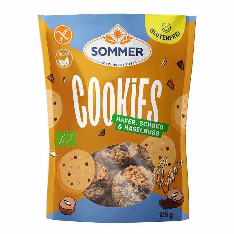 Cookies choco hazelnoot van Sommer, 8 x 125 g