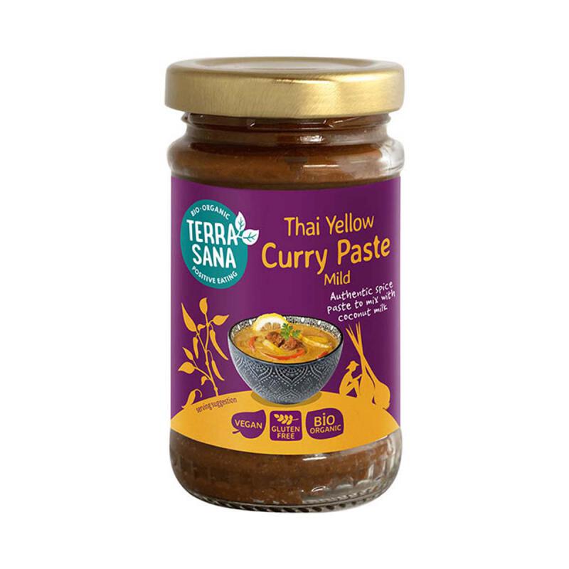 Curry Thaise gele paste van TerraSana, 6 x 120 g
