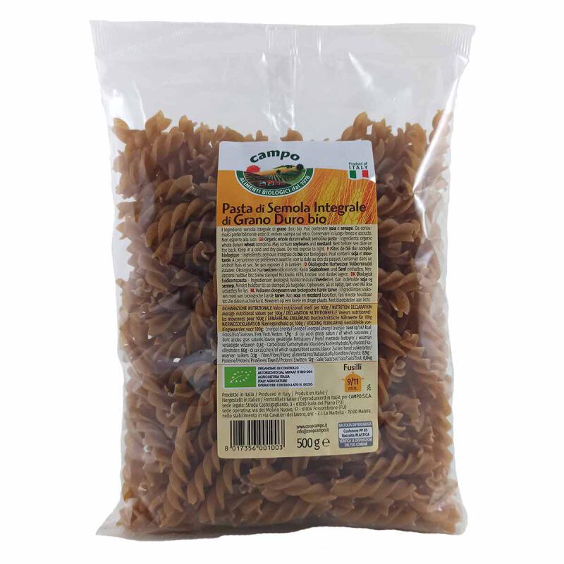 Fusili volkoren van Campo, 12 x 500 g