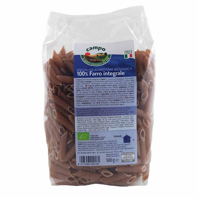 Penne spelt volkoren van Campo, 12 x 500 g