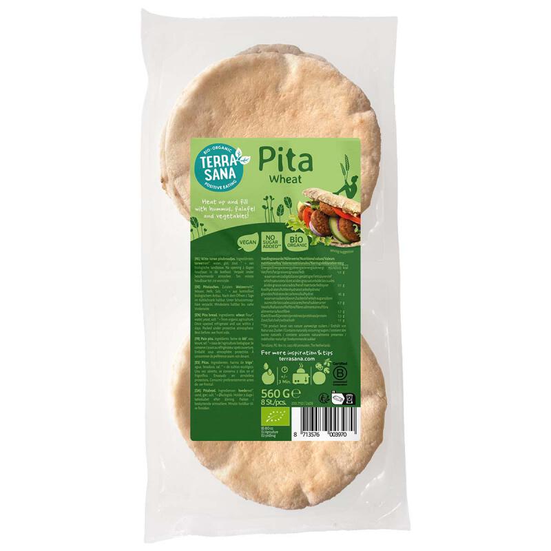 Pitabroodjes wit 8st van TerraSana, 6 x 560 g