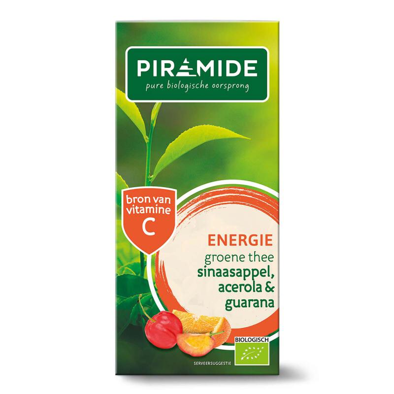 Groene thee energie van Piramide, 6 x 20 builtje