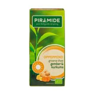 Groene thee oppeppend van Piramide, 6 x 20 builtje