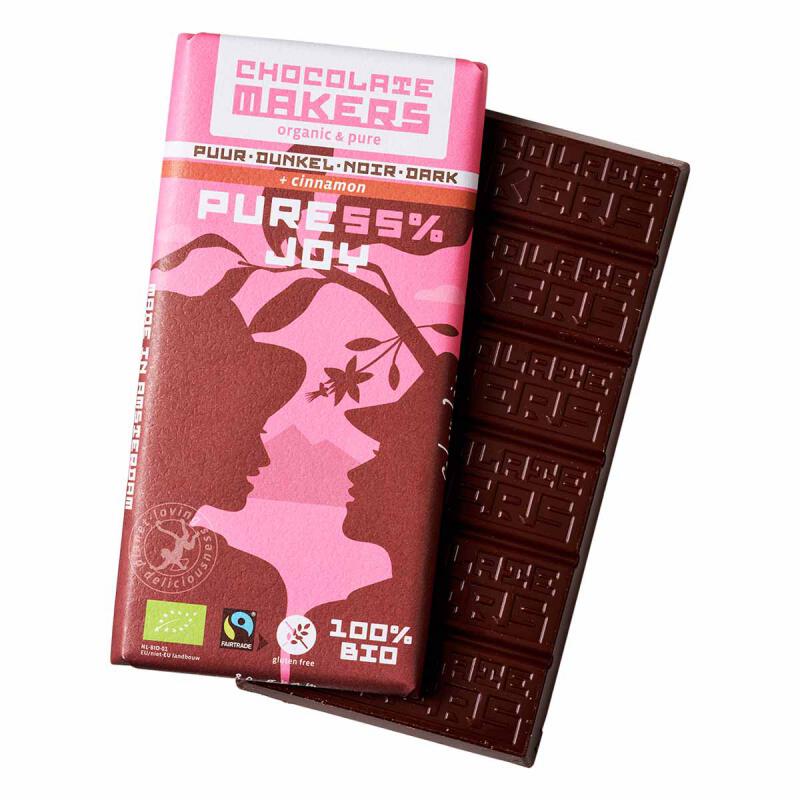 Chcocoladereep Pure joy 55% puur + kaneel van Chocolatemakers, 1