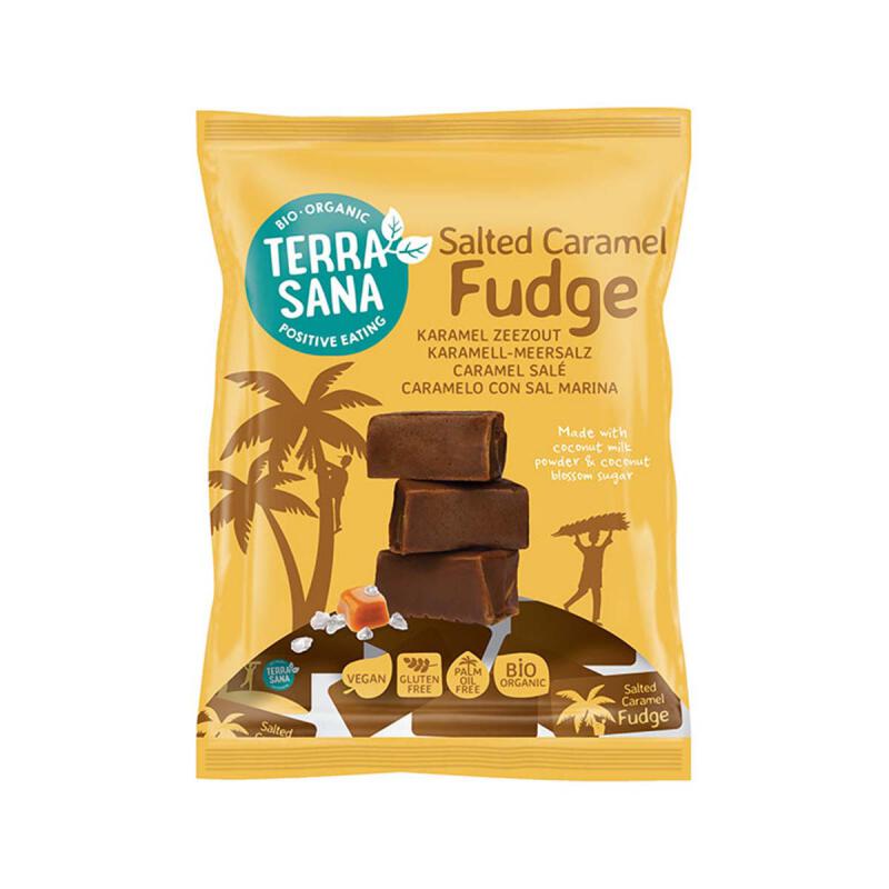 Fudge karamel zeezout van TerraSana, 10 x 150 g
