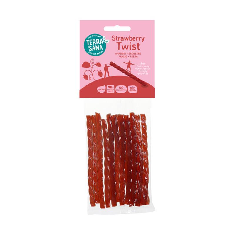 Aardbei twists van TerraSana, 12 x 75 g