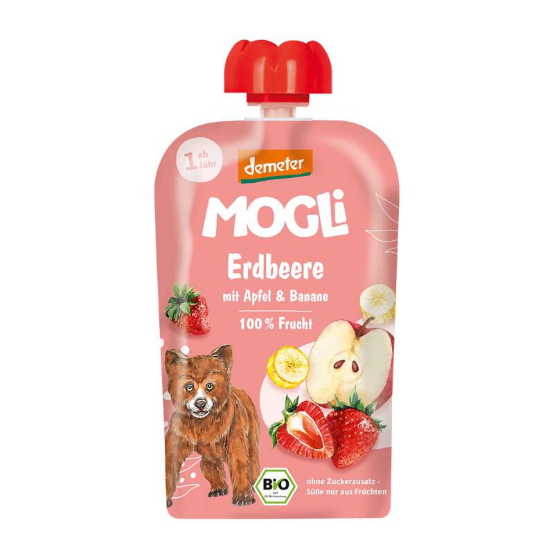 Knijpfruit aardbei van Mogli, 10 x 100 g