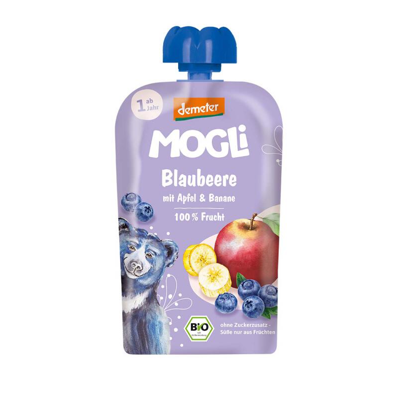 Knijpfruit bosbes van Mogli, 10 x 100 g