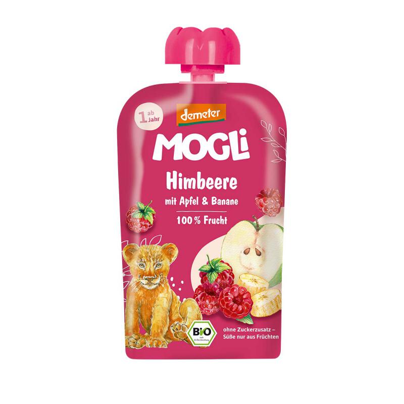 Knijpfruit framboos van Mogli, 10 x 100 g