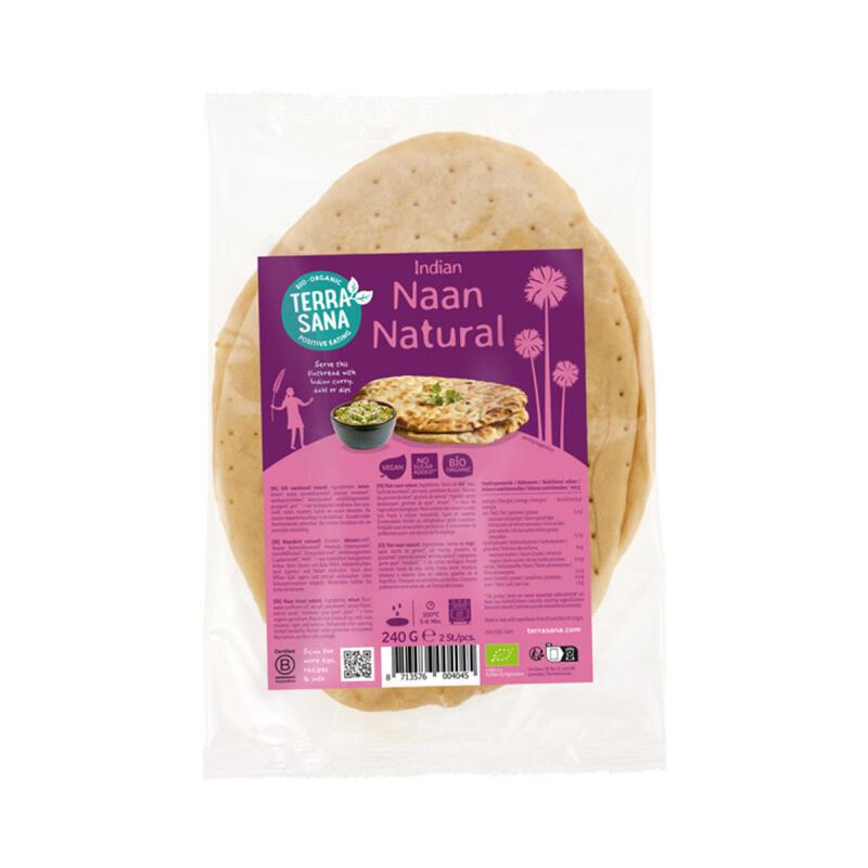 Naan naturel 2st van TerraSana, 6 x 240 g