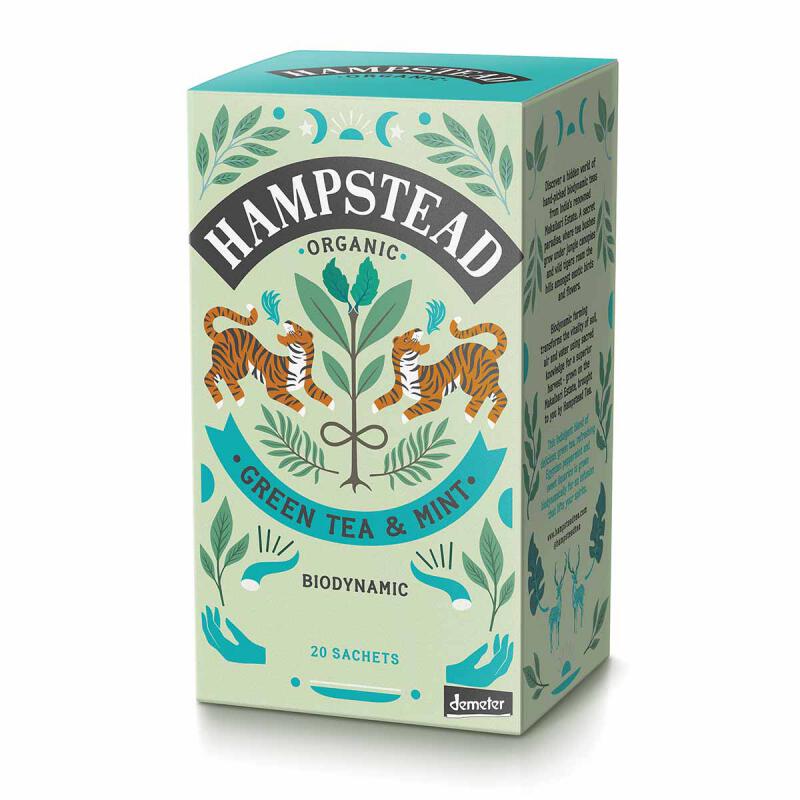 Groene thee mint van Hampstead Tea, 4 x 20 builtje Groene thee mint van Hampstead Tea, 4 x 20 builtje