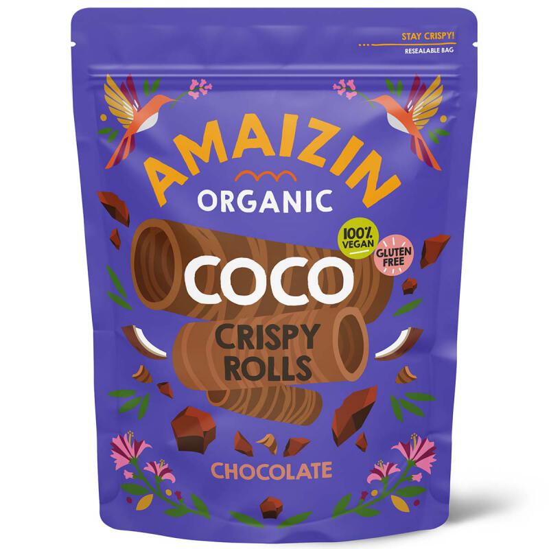 Crispy rolls kokos chocolade van Amaizin, 6 x 140 g