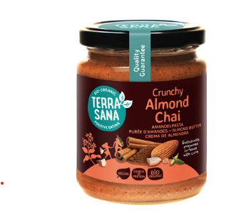 Amandelpasta crunchy chai van TerraSana, 6 x 250 g