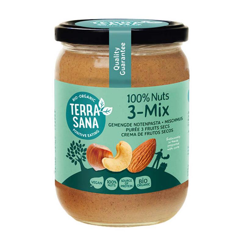 3-mix notenpasta van TerraSana, 6 x 500 g