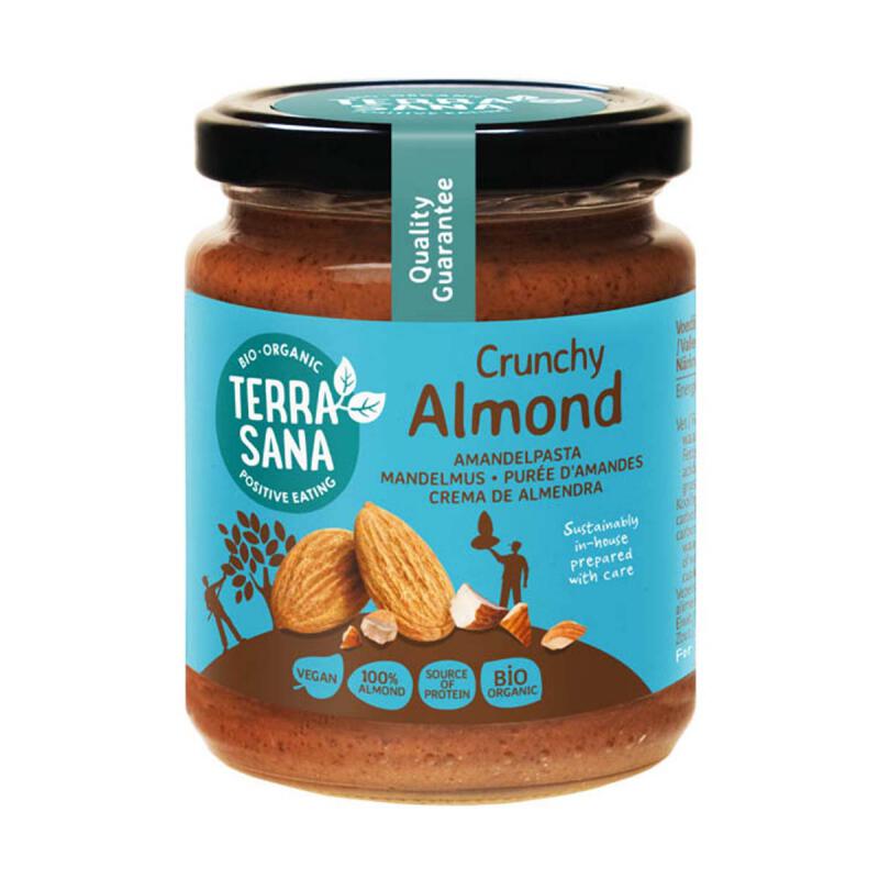 Amandelpasta crunchy van TerraSana, 6 x 250 g