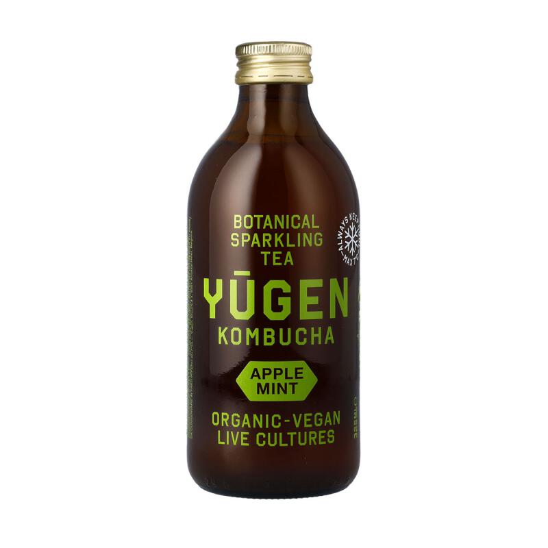 Kombucha appel munt van YUGEN, 1 x 325 ml
