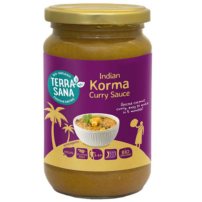 Curry saus indiase korma van TerraSana, 6 x 350 g