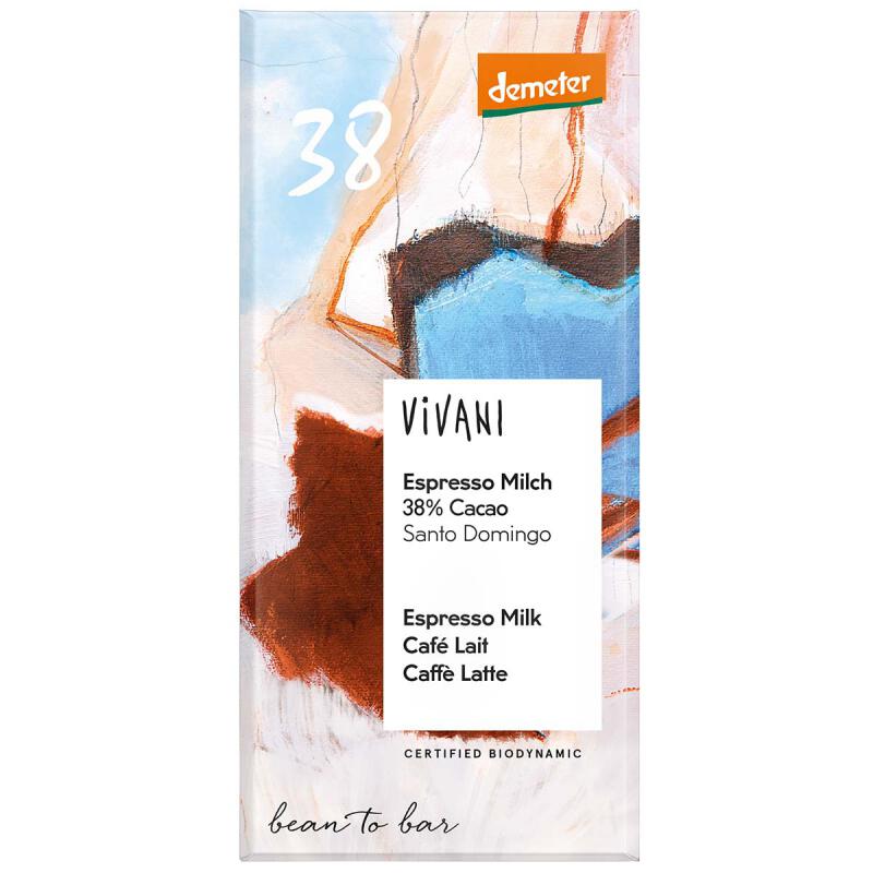 Chocolate-bar espresso milk van Vivani, 10 x 90 g