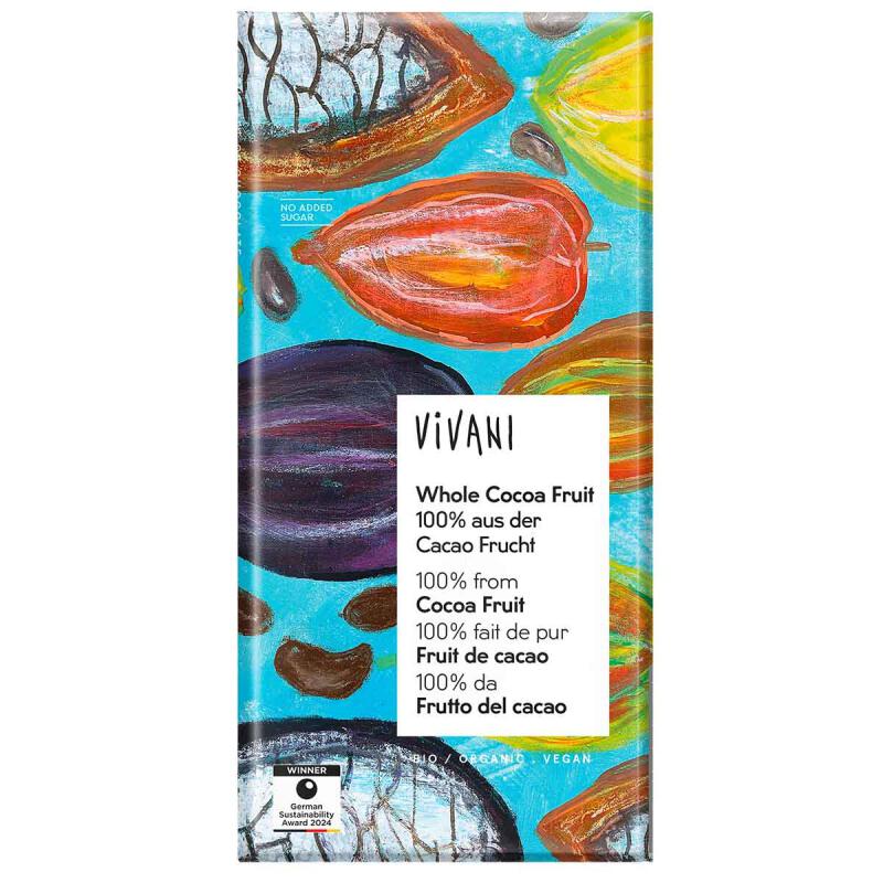 Tablet 100% cacaovrucht van Vivani, 10 x 80 g