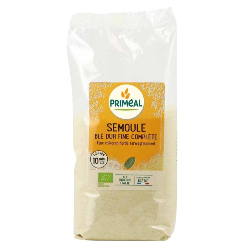 Tarwegriesmeel volkoren van Primeal, 6 x 500 g