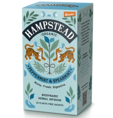 Peppermint and spearmint van Hampstead Tea, 4 x 20 builtje