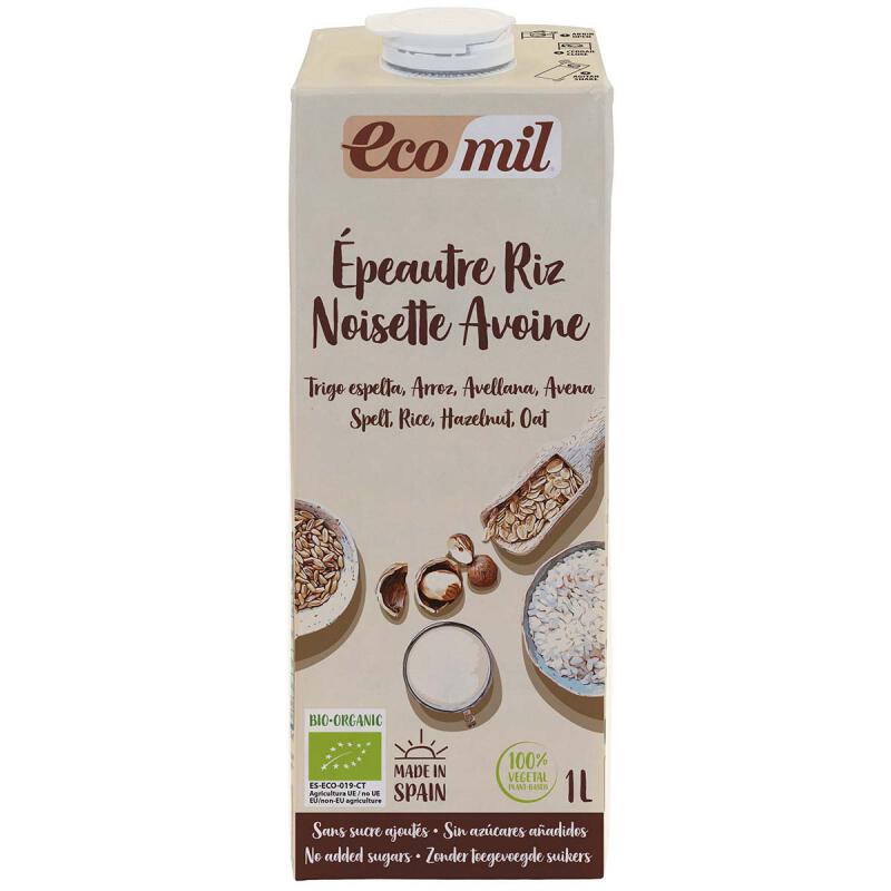 Spelt rijst hazelnoot drink van Ecomil, 6 x 1 l