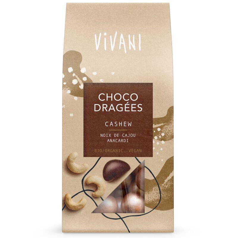 Choco dragees cashew van Vivani, 8 x 75 g